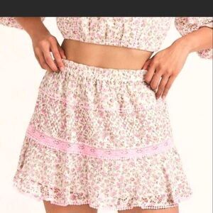 LoveShackFancy Diamond Skirt in Petunia Pink Sz P